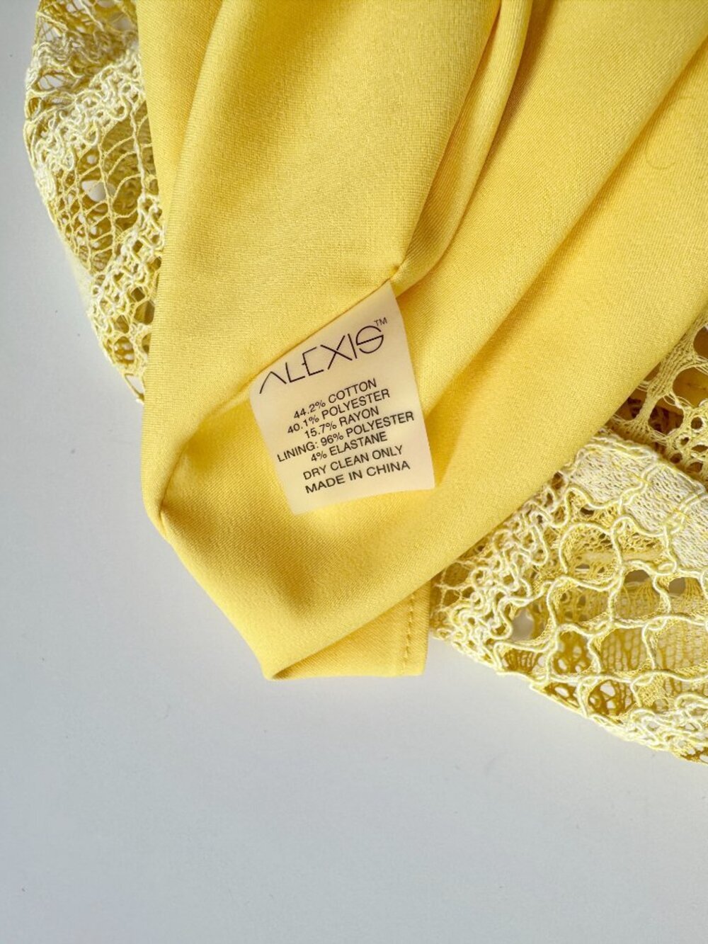 ALEXIS Adriana Yellow Lace Pom Pom Ruffle Cold Shoulder Tie Blouse, Size XS - Picture 15 of 15